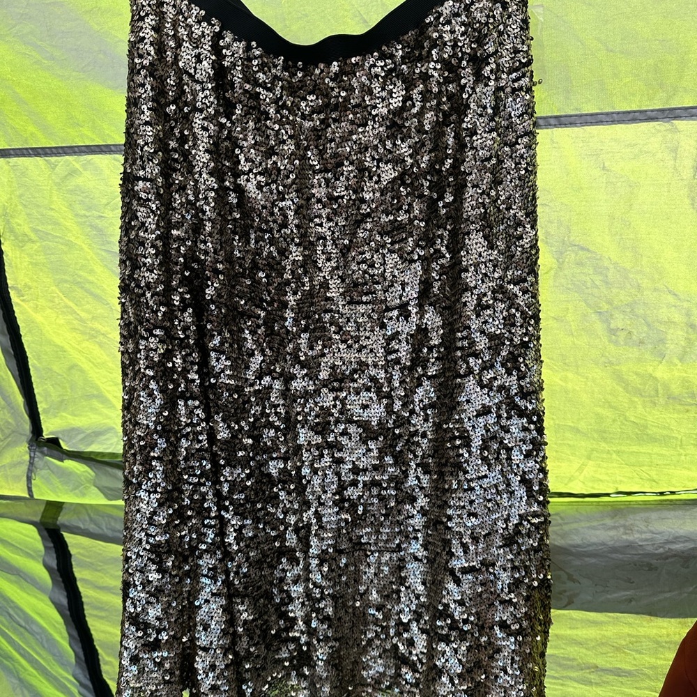 Maeve Black and bronze Sequin Skirt